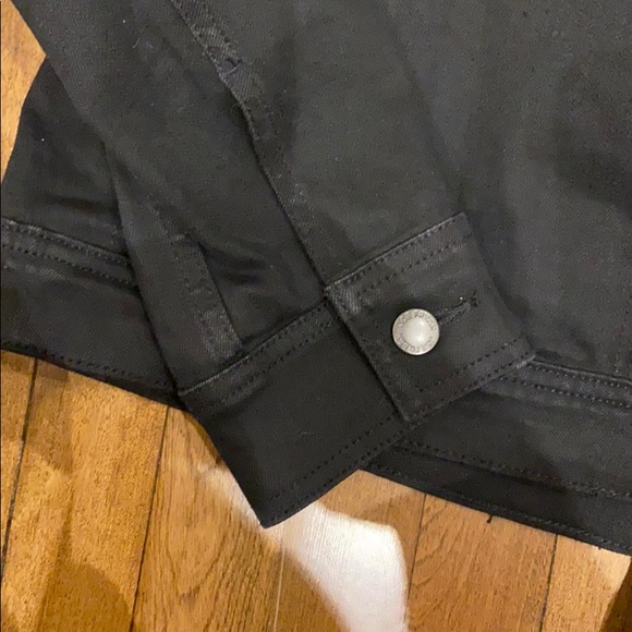 JOE FRESH Black jean jacket with faux  fur collar NWOT - Picture 9 of 11